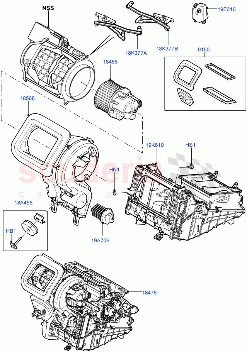 Heater/Air Cond.External Components (Main Unit) (Halewood (UK)) ((V) TOKH999999) of Land Rover Land Rover Discovery Sport (2015+) [2.0 Turbo Diesel AJ21D4]
