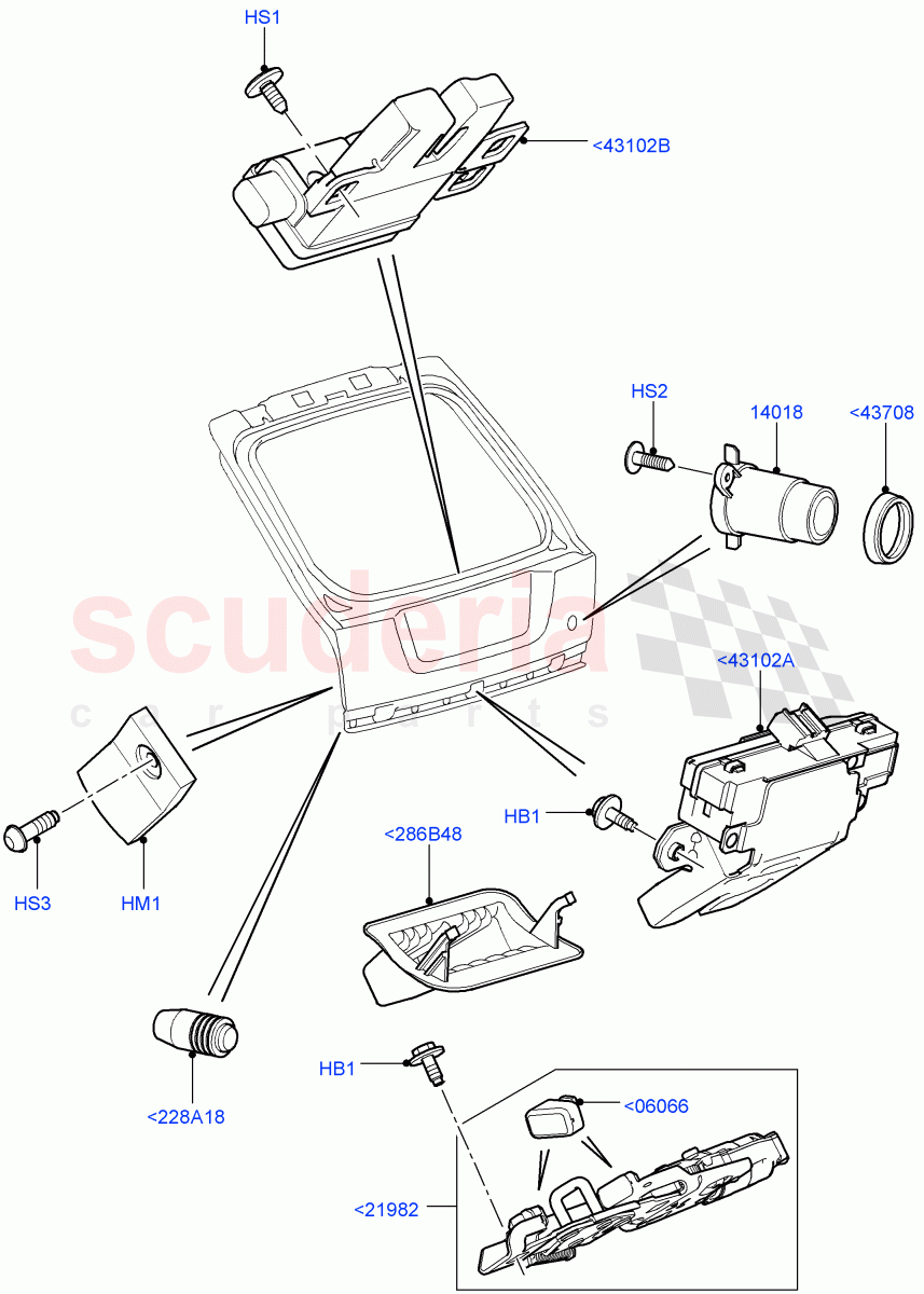 Luggage Compt/Tailgte Lock Controls ((V) FROMAA000001, (V) TOBA999999) of Land Rover Land Rover Range Rover Sport (2010-2013) [5.0 OHC SGDI SC V8 Petrol]