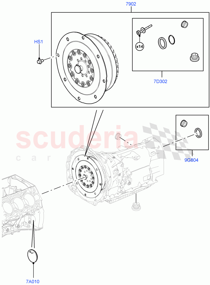Converter (Solihull Plant Build) (8 Speed Auto Trans ZF 8HP45) ((V) FROMAA000001) of Land Rover Land Rover Range Rover Velar (2017+) [2.0 Turbo Diesel AJ21D4]