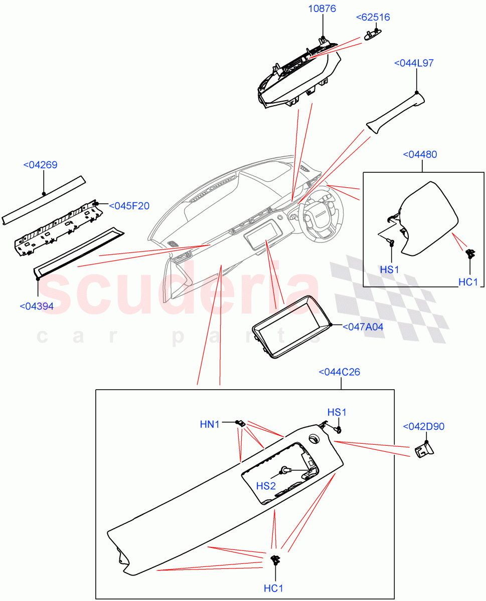 Instrument Panel (External Components, Centre) (Itatiaia (Brazil)) of Land Rover Land Rover Range Rover Evoque (2019+) [1.5 I3 Turbo Petrol AJ20P3]