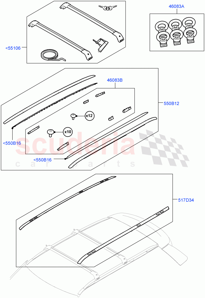 Roof Rails & Crossbars (Accessory) of Land Rover Land Rover Range Rover Sport (2014+) [2.0 Turbo Diesel]