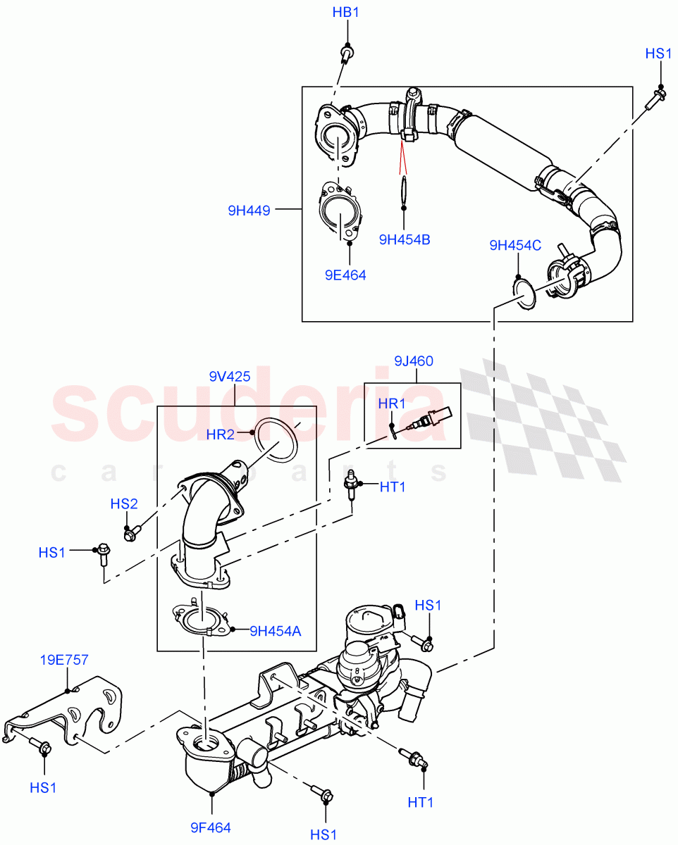 Exhaust Gas Recirculation (Nitra Plant Build, LH Side) (3.0L AJ20D6 Diesel High) ((V) FROMM2000001) of Land Rover Land Rover Defender (2020+) [3.0 I6 Turbo Diesel AJ20D6]