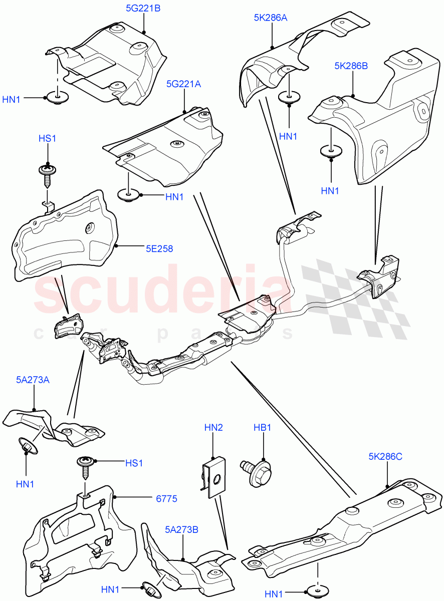 Heat Shields - Exhaust System (AJ Petrol 4.4 V8 EFI (220KW)) of Land Rover Land Rover Range Rover Sport (2005-2009) [4.4 AJ Petrol V8]