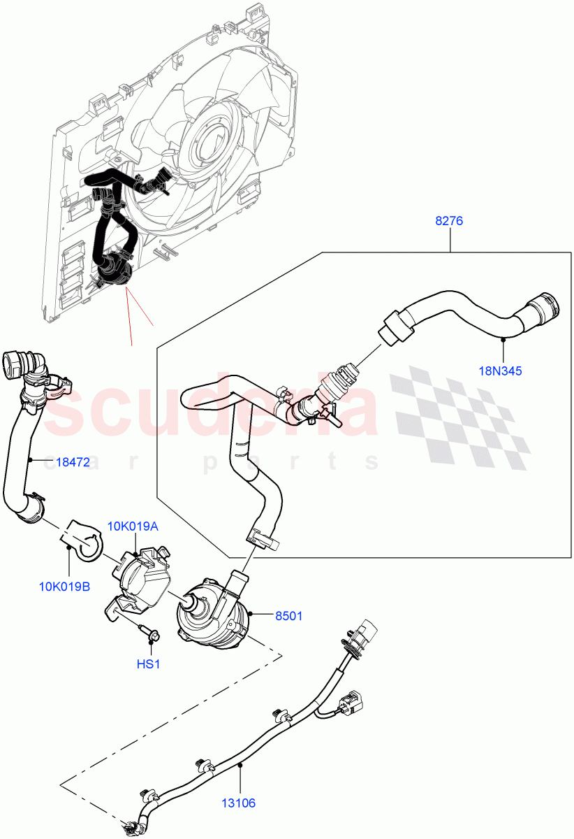 Water Pump (Auxiliary Unit, Nitra Plant Build) (3.0L AJ20P6 Petrol High) ((V) FROMM2000001) of Land Rover Land Rover Discovery 5 (2017+) [3.0 I6 Turbo Petrol AJ20P6]
