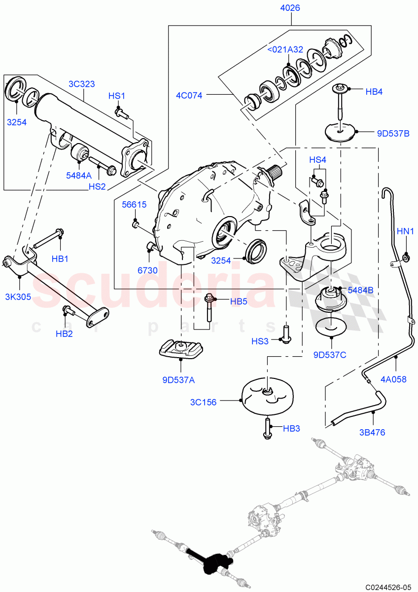 Front Axle Case (With Petrol Engines) of Land Rover Land Rover Range Rover Sport (2014+) [2.0 Turbo Petrol AJ200P]