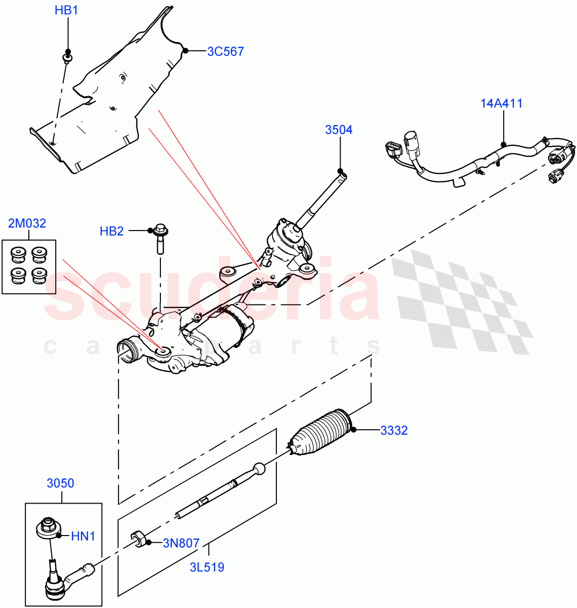 Steering Gear (Halewood (UK)) ((V) FROMLH000001) of Land Rover Land Rover Discovery Sport (2015+) [2.0 Turbo Diesel]