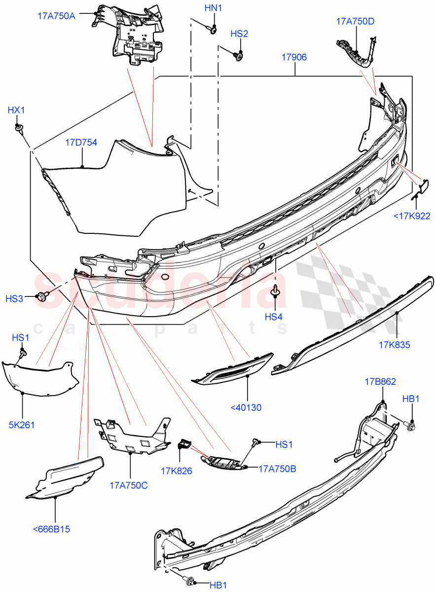 Rear Bumper (Changsu (China), Front Bumper - Sport - Body Colour) ((V) FROMKG446857) of Land Rover Land Rover Discovery Sport (2015+) [2.0 Turbo Diesel AJ21D4]
