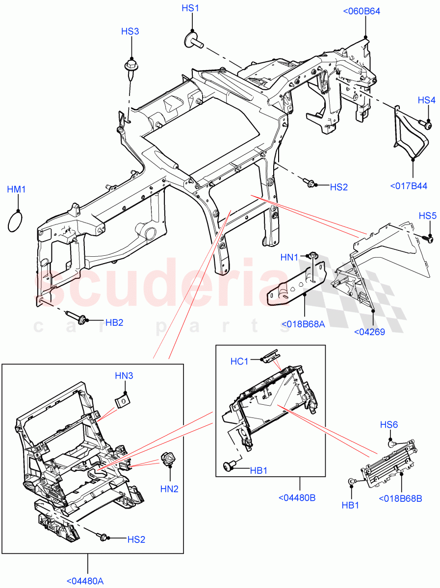 Instrument Panel (Internal Components, Nitra Plant Build) ((V) FROMK2000001) of Land Rover Land Rover Discovery 5 (2017+) [3.0 DOHC GDI SC V6 Petrol]