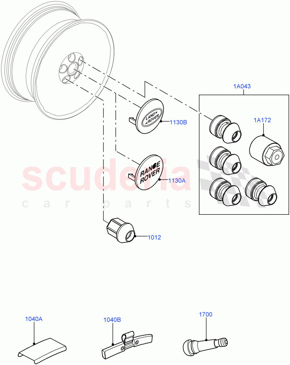 Wheels (Additional Equipment) (Halewood (UK)) of Land Rover Land Rover Range Rover Evoque (2012-2018) [2.0 Turbo Petrol AJ200P]