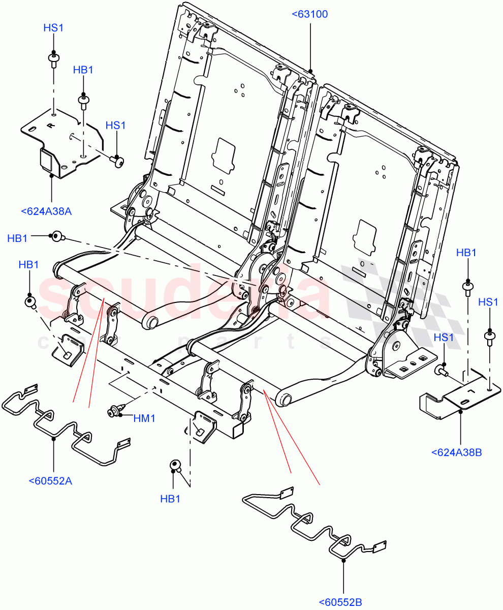 Rear Seat Base (Halewood (UK), Third Row Dual Individual Seat, With 3rd Row Double Seat) of Land Rover Land Rover Discovery Sport (2015+) [2.0 Turbo Diesel]