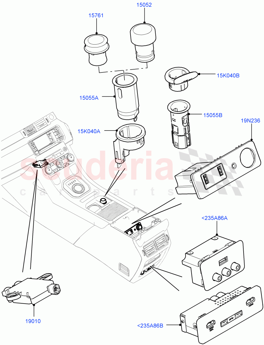 Instrument Panel Related Parts (Halewood (UK)) of Land Rover Land Rover Range Rover Evoque (2012-2018) [2.0 Turbo Petrol AJ200P]