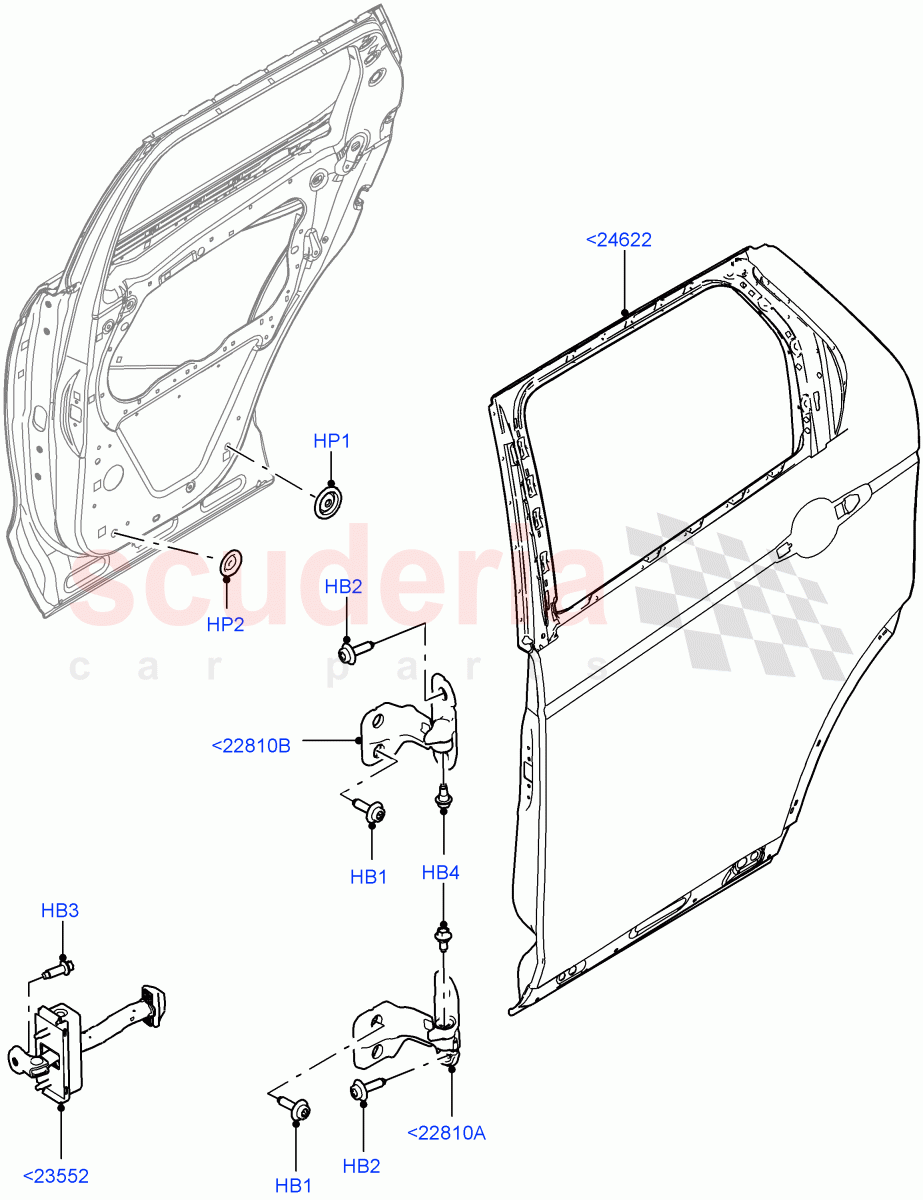 Rear Doors, Hinges & Weatherstrips (Door And Fixings) (Changsu (China)) ((V) FROMFG000001) of Land Rover Land Rover Discovery Sport (2015+) [2.0 Turbo Diesel]