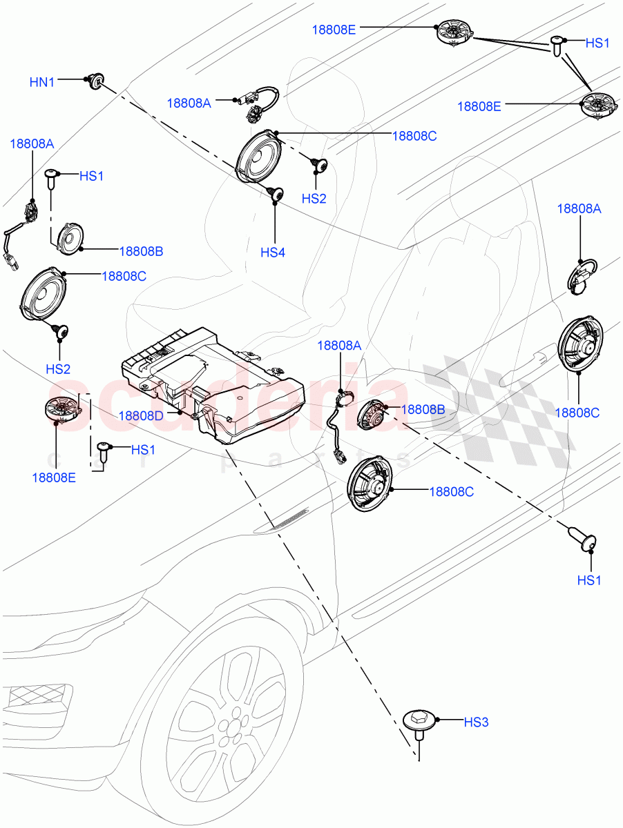 Speakers (Halewood (UK), Premium Audio 1280 W) of Land Rover Land Rover Range Rover Evoque (2012-2018) [2.2 Single Turbo Diesel]