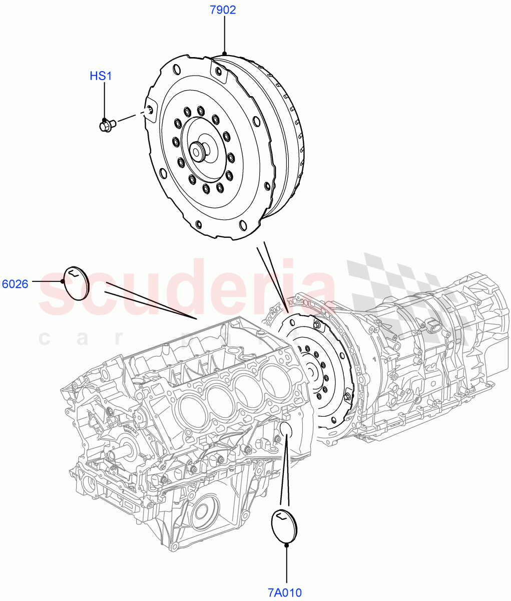 Converter (3.0 V6 Diesel, 6 Speed Auto Transmission ZF 6HP28, 5.0L OHC SGDI SC V8 Petrol - AJ133, 5.0L OHC SGDI NA V8 Petrol - AJ133) ((V) FROMAA000001) of Land Rover Land Rover Discovery 4 (2010-2016) [5.0 OHC SGDI NA V8 Petrol]