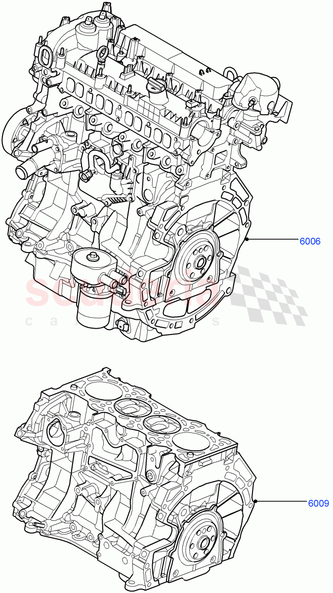 Service Engine And Short Block (2.0L 16V TIVCT T/C 240PS Petrol) of Land Rover Land Rover Range Rover Sport (2014+) [2.0 Turbo Petrol GTDI]