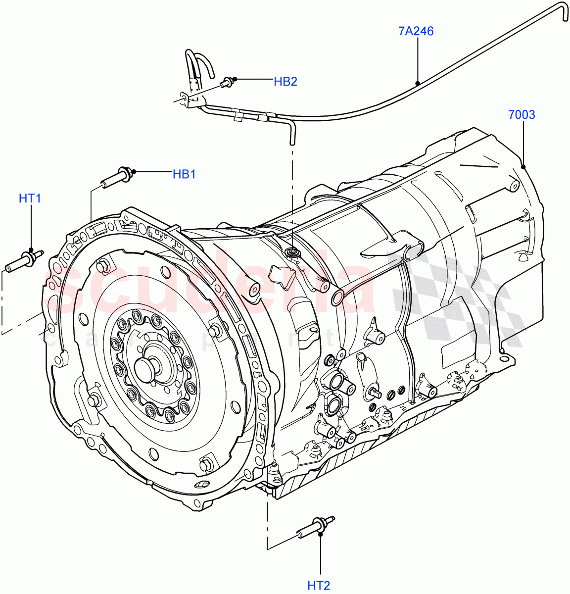 Auto Trans Assy & Speedometer Drive (Nitra Plant Build) (4.4L DOHC DITC V8 Diesel, 8 Speed Auto Trans ZF 8HP70 4WD, 3.0 V6 Diesel) ((V) FROMK2000001) of Land Rover Land Rover Discovery 5 (2017+) [3.0 I6 Turbo Petrol AJ20P6]