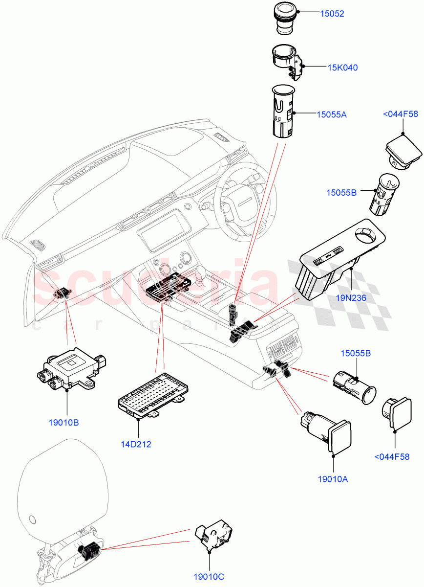 Instrument Panel Related Parts (Halewood (UK)) of Land Rover Land Rover Range Rover Evoque (2019+) [2.0 Turbo Diesel]