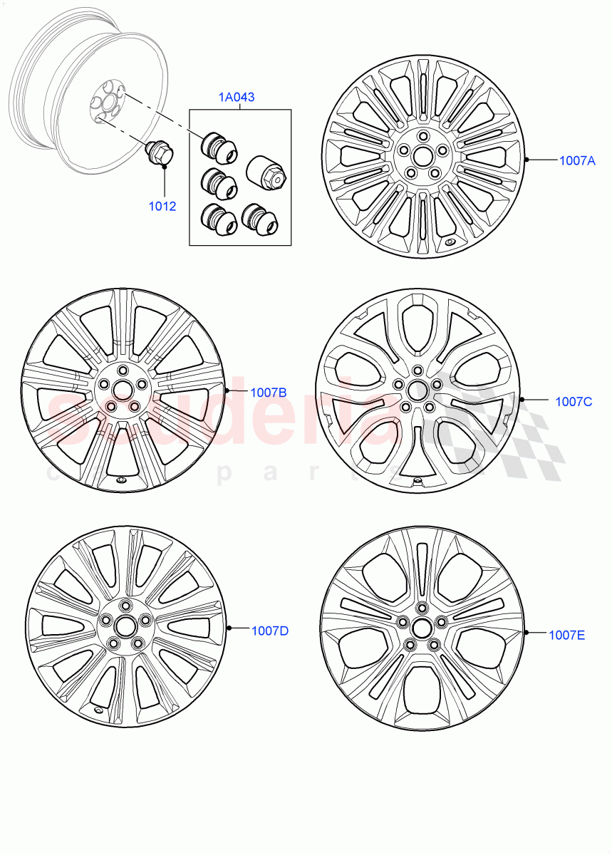 Accessory Wheels (Accessory) (Halewood (UK), Itatiaia (Brazil)) of Land Rover Land Rover Range Rover Evoque (2012-2018) [2.2 Single Turbo Diesel]