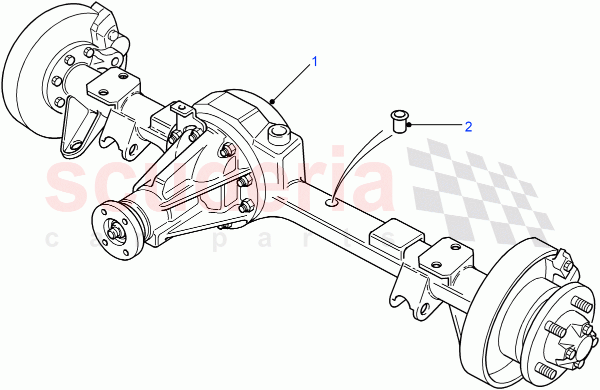 Rear Axle Assembly (90" Wheelbase) ((V) FROM7A000001) of Land Rover Land Rover Defender (2007-2016)