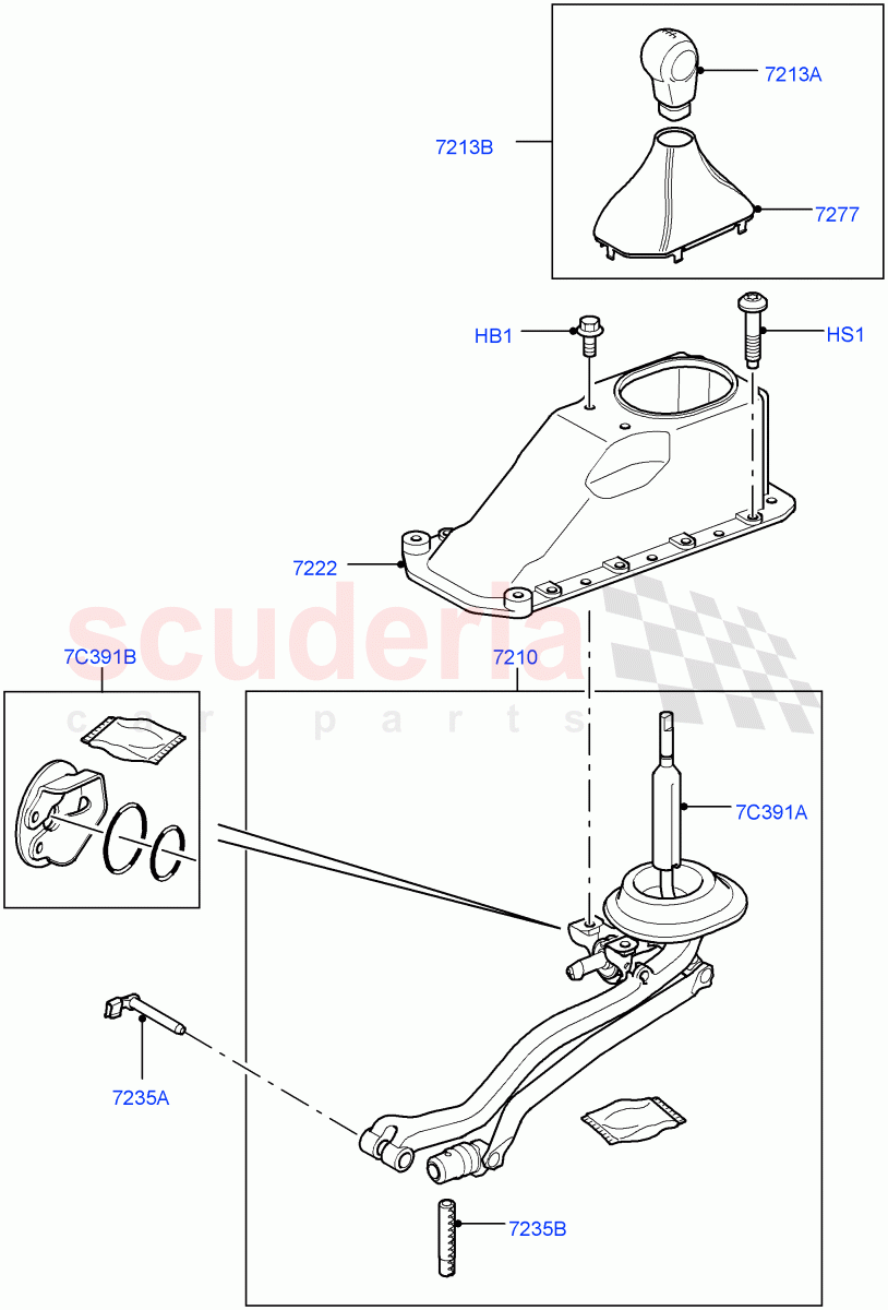 Gear Change Lever - Manual Trans (6 Speed Man ZF S6-53) ((V) FROMAA000001, (V) TOBA999999) of Land Rover Land Rover Discovery 4 (2010-2016) [5.0 OHC SGDI NA V8 Petrol]