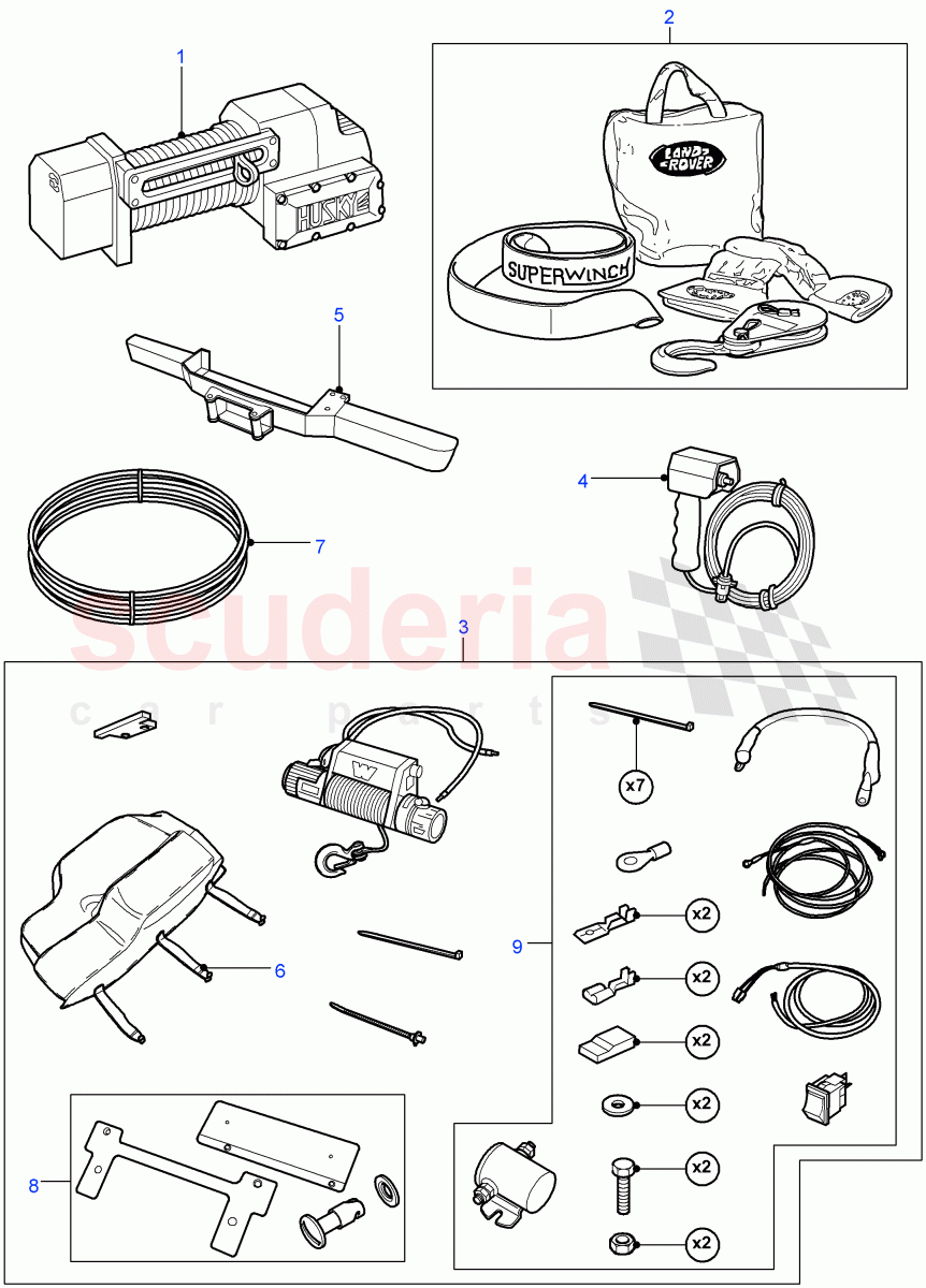 Winch Assembly ((V) FROM7A000001) of Land Rover Land Rover Defender (2007-2016)