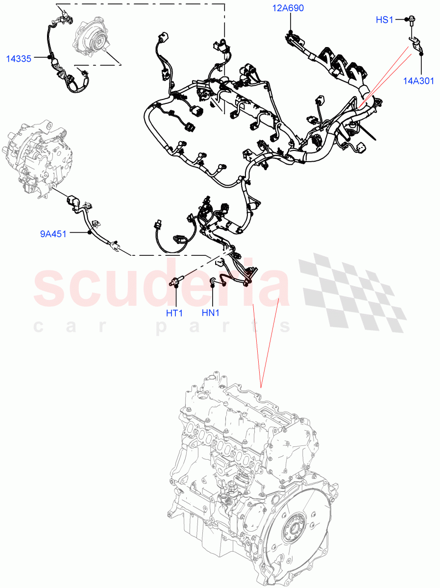 Engine Harness (2.0L AJ21D4 Diesel Mid, Itatiaia (Brazil)) of Land Rover Land Rover Range Rover Evoque (2019+) [2.0 Turbo Diesel]