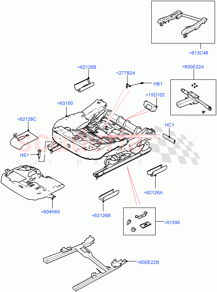 Front Seat Base ((V) FROMJA000001) of Land Rover Land Rover Range Rover Sport (2014+) [3.0 DOHC GDI SC V6 Petrol]
