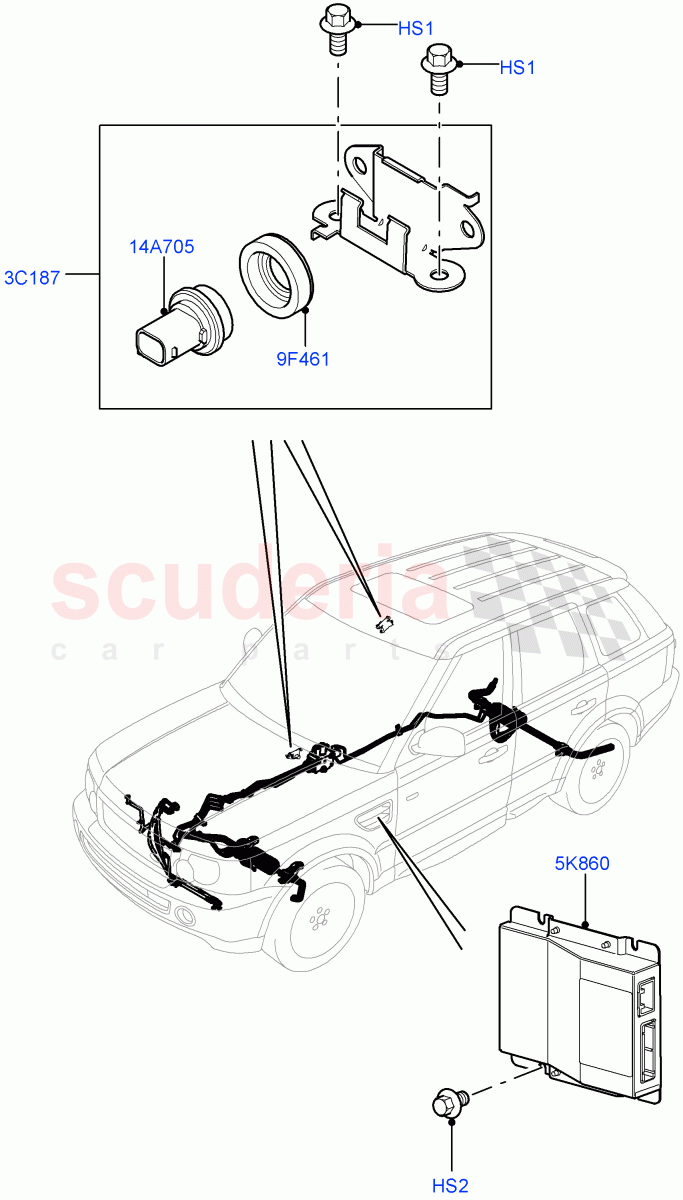 Active Anti-Roll Bar System (Controls/Electrics) (With Roll Stability Control) ((V) TO9A999999) of Land Rover Land Rover Range Rover Sport (2005-2009) [3.6 V8 32V DOHC EFI Diesel]