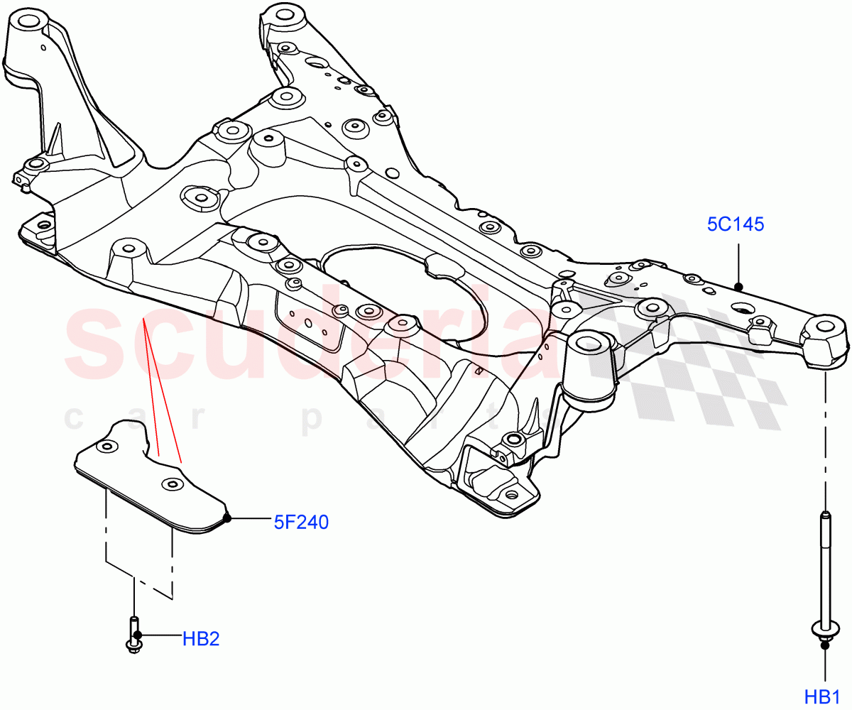 Front Cross Member & Stabilizer Bar (Crossmember) (Halewood (UK)) ((V) FROMLH000001) of Land Rover Land Rover Discovery Sport (2015+) [2.0 Turbo Petrol AJ200P]