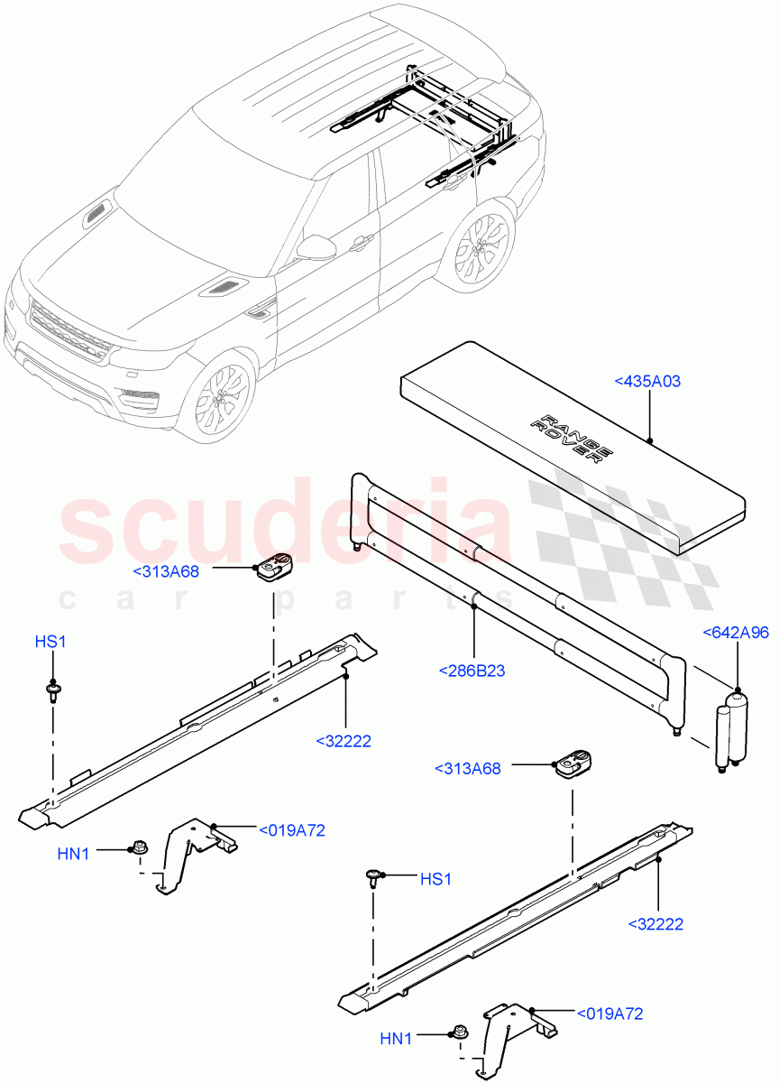 Load Compartment Trim (Floor) (Load Retainer Luggage Rails, Load Retainer Lugg Rail With Ret Kt) of Land Rover Land Rover Range Rover Sport (2014+) [3.0 DOHC GDI SC V6 Petrol]