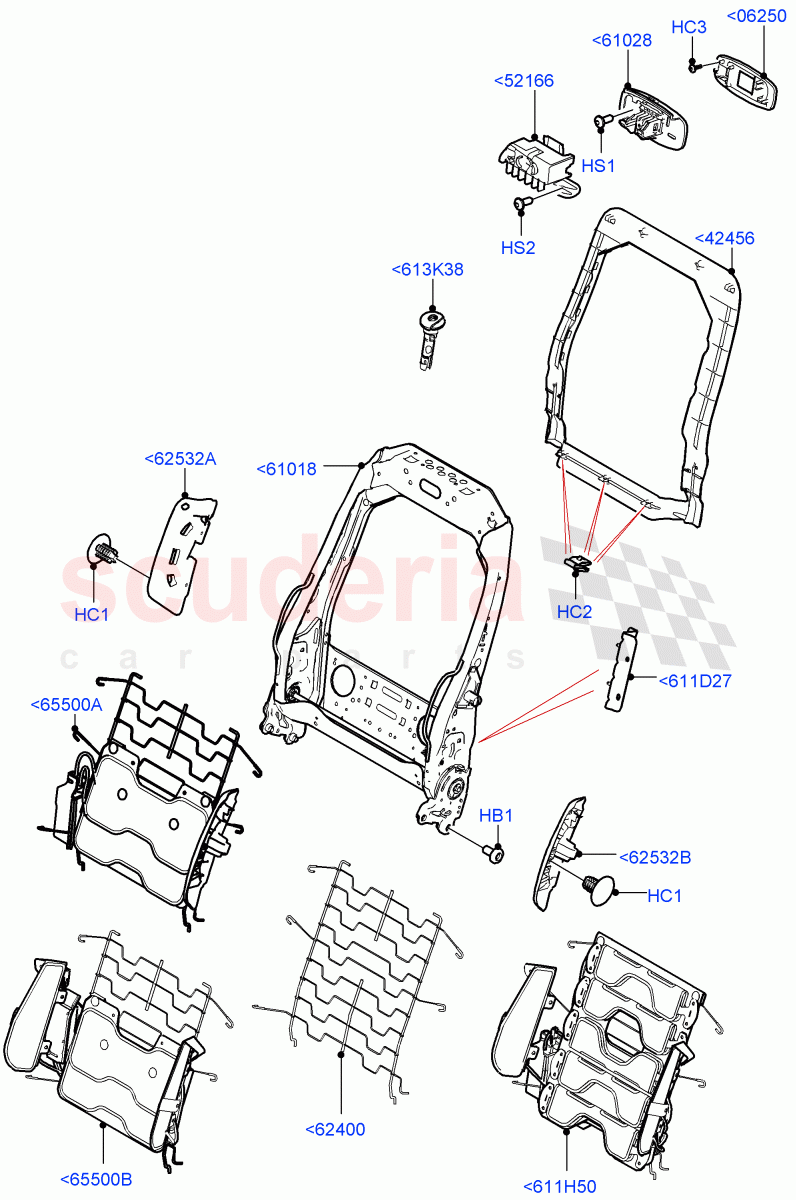 Front Seat Back (Nitra Plant Build) ((V) FROMM2000001) of Land Rover Land Rover Discovery 5 (2017+) [3.0 I6 Turbo Petrol AJ20P6]