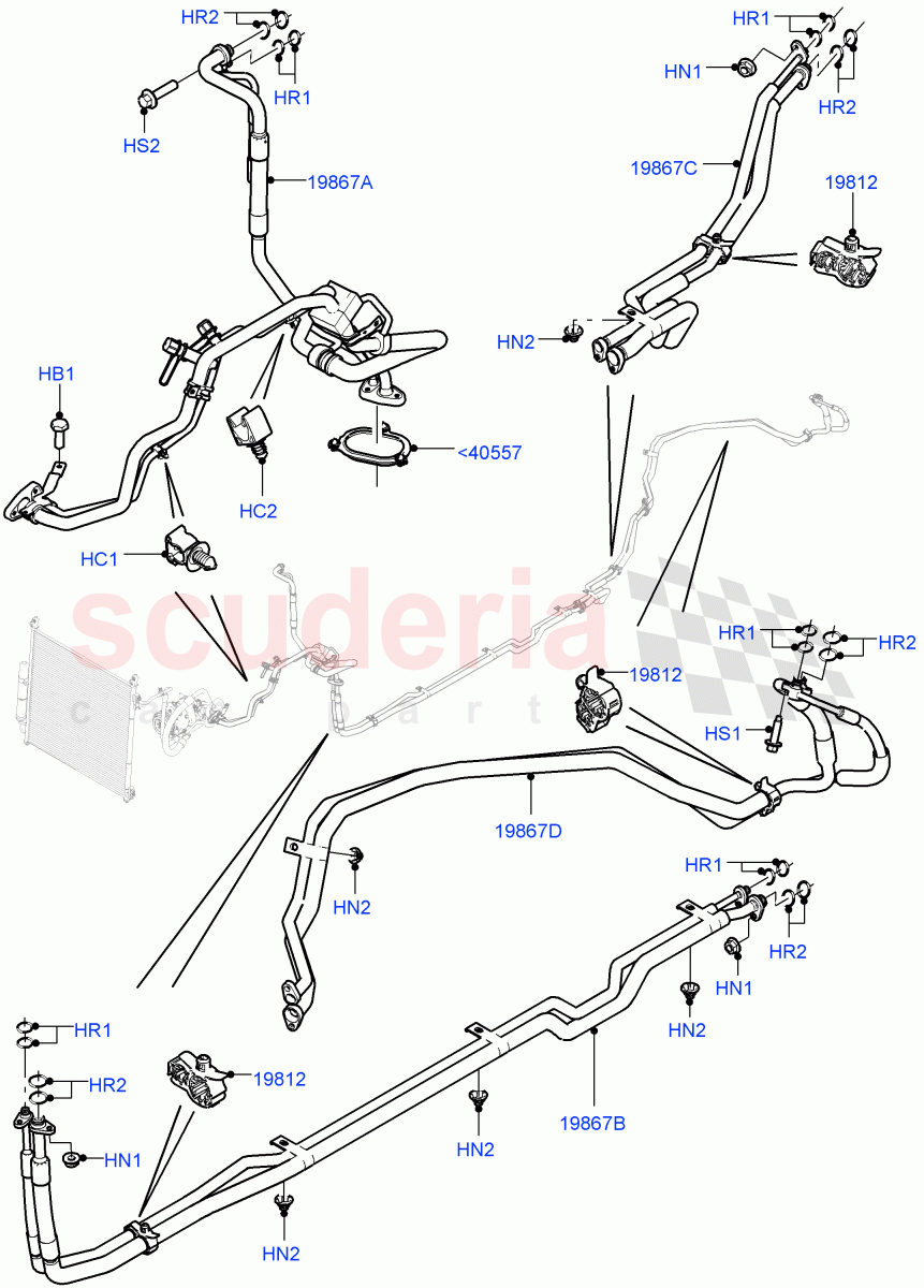 Air Conditioning Condensr/Compressr (Front / Rear) (Premium Air Conditioning-Front/Rear, Less Electric Engine Battery) ((V) FROMKA000001) of Land Rover Land Rover Range Rover (2012-2021) [3.0 I6 Turbo Petrol AJ20P6]