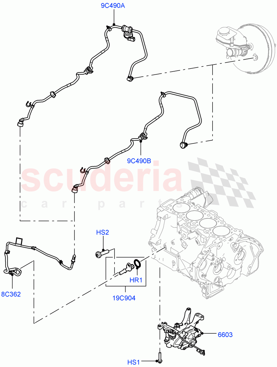 Vacuum Control And Air Injection (2.0L I4 High DOHC AJ200 Petrol, LHD, 2.0L I4 Mid DOHC AJ200 Petrol, 2.0L I4 Mid AJ200 Petrol E100) ((V) FROMJH000001) of Land Rover Land Rover Range Rover Evoque (2012-2018) [2.0 Turbo Petrol AJ200P]