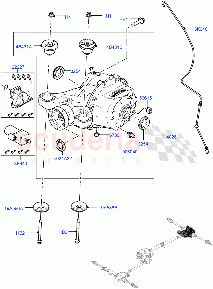 Rear Axle (2.0L I4 DSL HIGH DOHC AJ200, Torque Vectoring By Braking (TVBB)) ((V) FROMHA000001) of Land Rover Land Rover Range Rover Sport (2014+) [3.0 Diesel 24V DOHC TC]