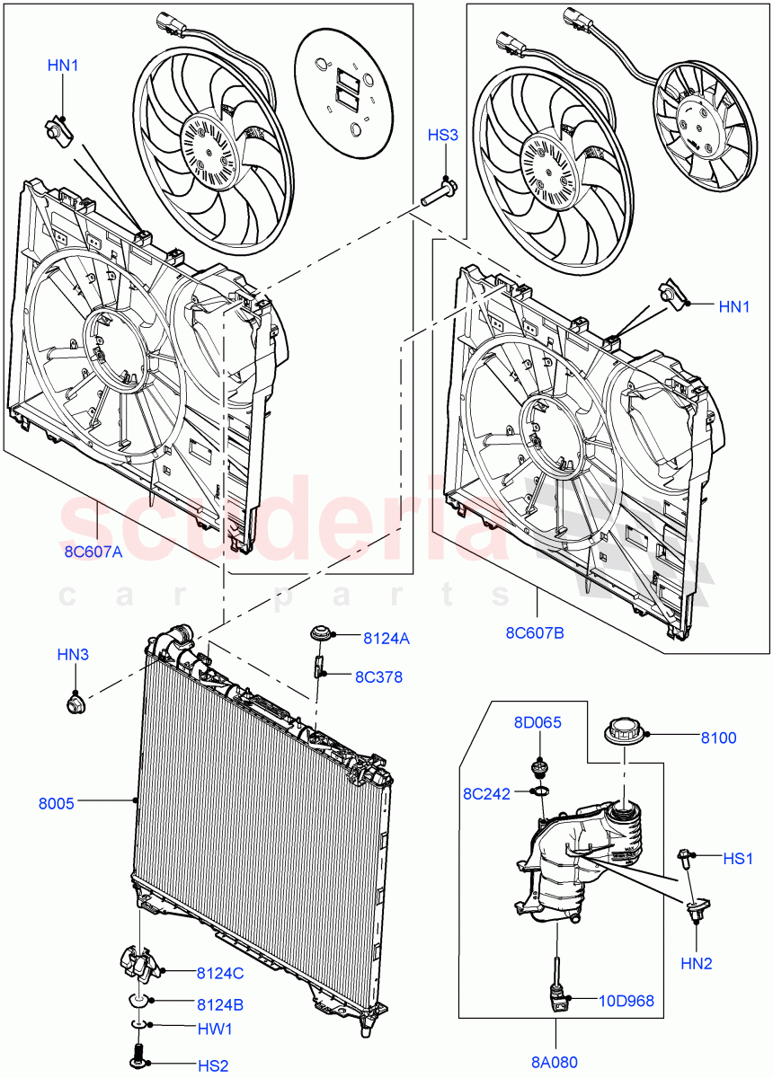 Radiator/Coolant Overflow Container (3.0 V6 Diesel) of Land Rover Land Rover Range Rover Sport (2014+) [3.0 Diesel 24V DOHC TC]