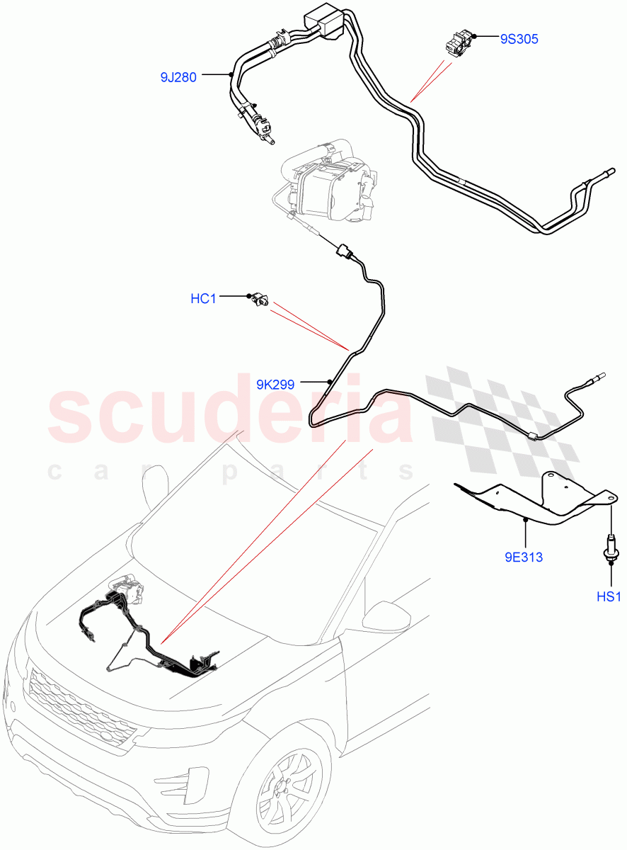 Fuel Lines (Under Floor) (2.0L AJ20D4 Diesel Mid PTA, Halewood (UK), 2.0L AJ20D4 Diesel LF PTA, 2.0L AJ20D4 Diesel High PTA) of Land Rover Land Rover Range Rover Evoque (2019+) [2.0 Turbo Diesel]