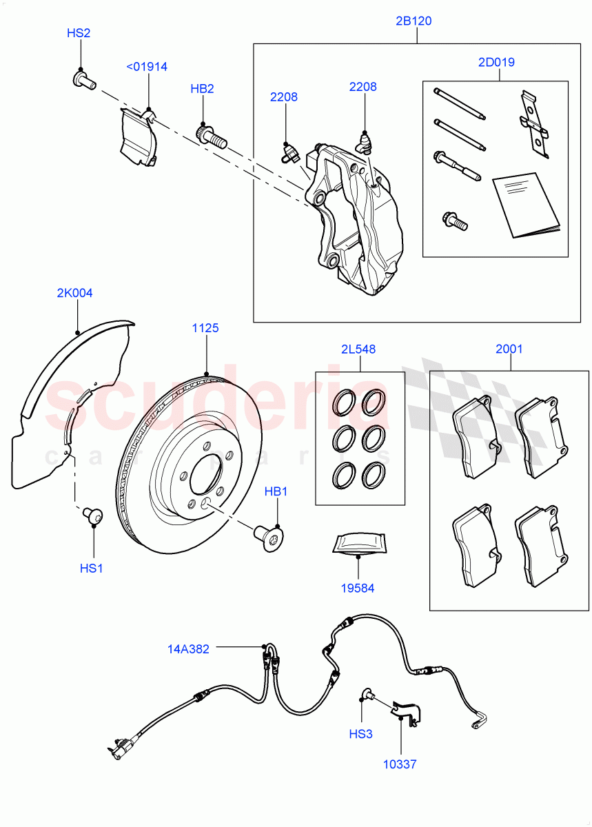 Front Brake Discs And Calipers (Disc And Caliper Size-Frt 19/RR 19) of Land Rover Land Rover Defender (2020+) [2.0 Turbo Diesel]