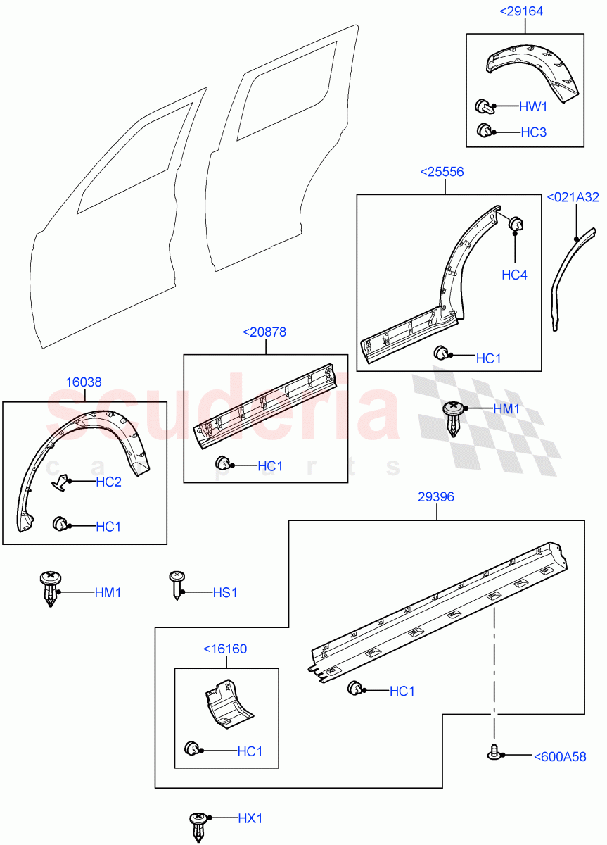 Body Mouldings (Rear Bumper - Plastic Unpainted) ((V) FROMAA000001) of Land Rover Land Rover Discovery 4 (2010-2016) [3.0 Diesel 24V DOHC TC]