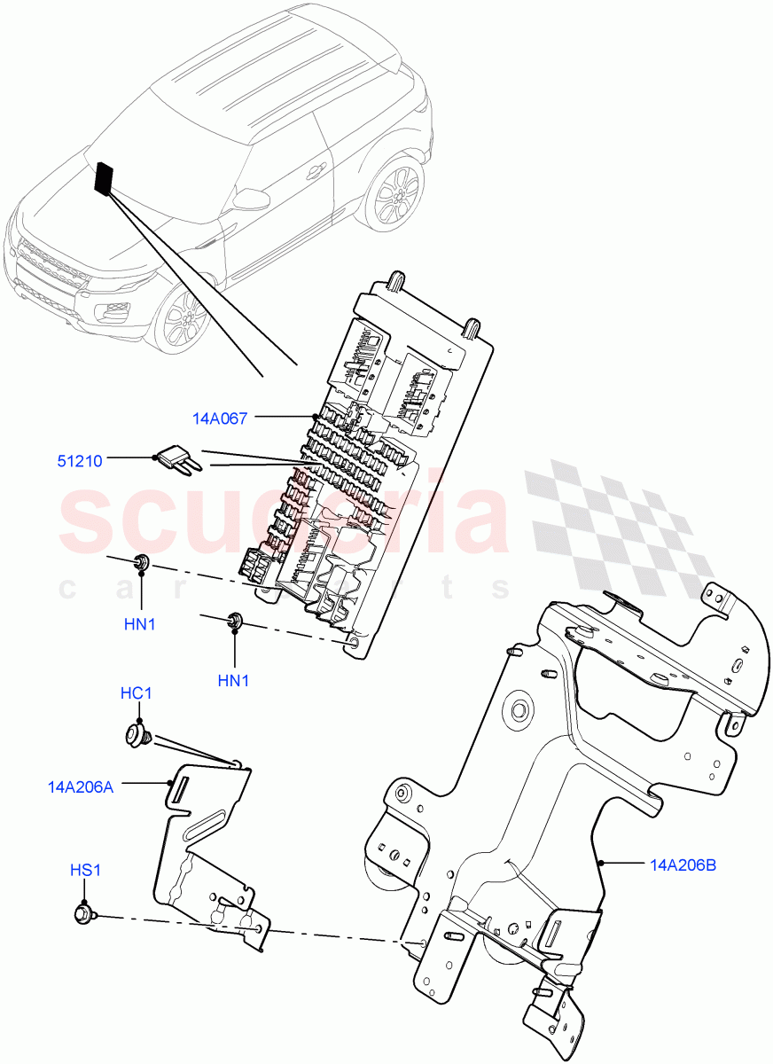Fuses, Holders And Circuit Breakers (Passenger Compartment) (Changsu (China)) ((V) FROMEG000001) of Land Rover Land Rover Range Rover Evoque (2012-2018) [2.0 Turbo Diesel]