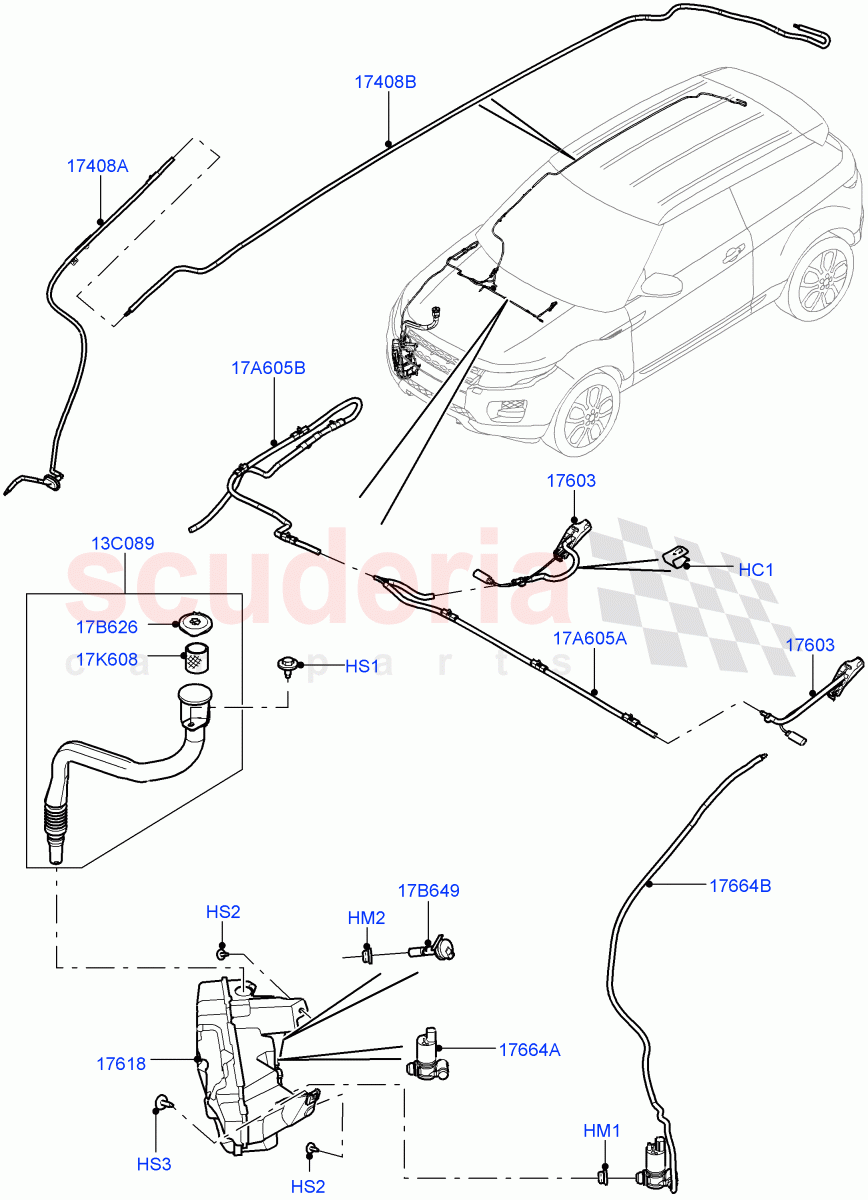 Windscreen Washer (Itatiaia (Brazil)) ((V) FROMGT000001) of Land Rover Land Rover Range Rover Evoque (2012-2018) [2.0 Turbo Petrol GTDI]