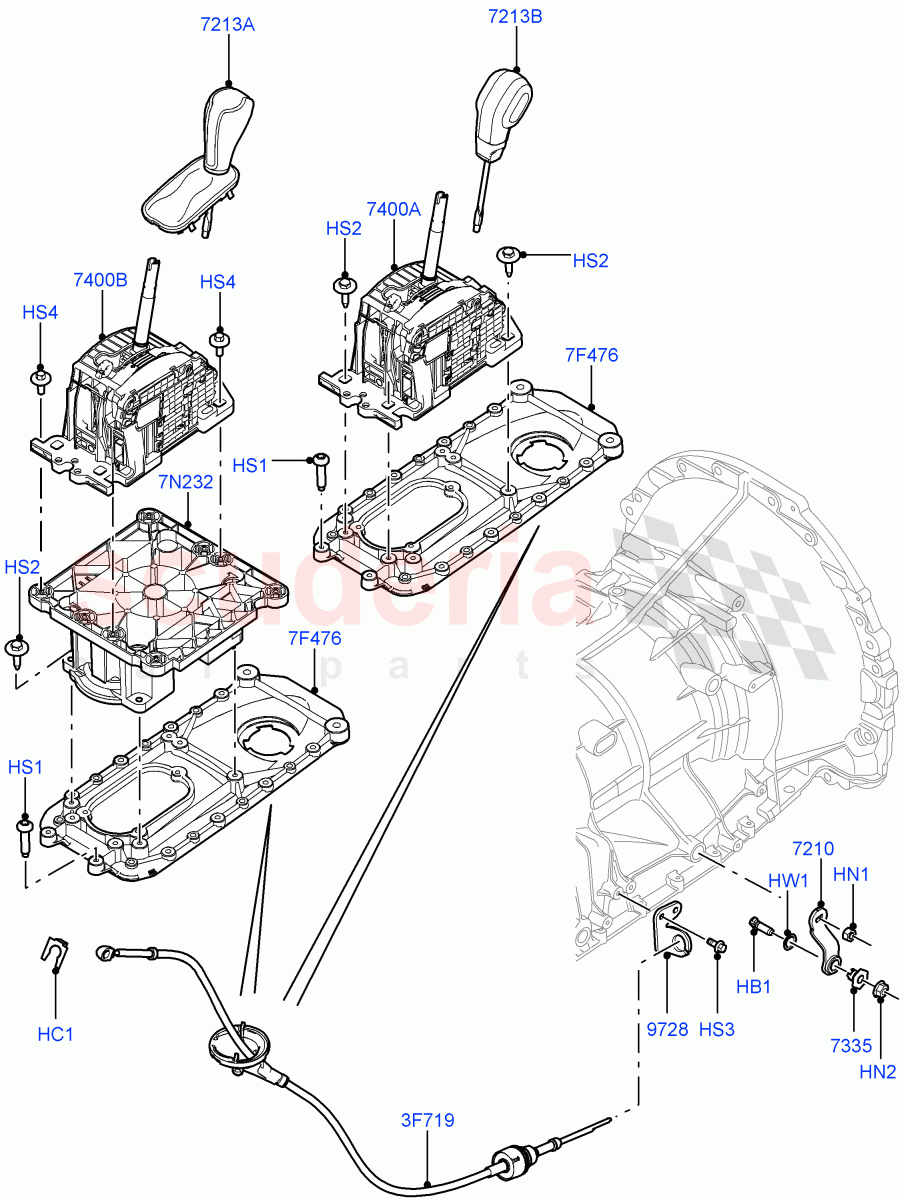 Gear Change-Automatic Transmission (Floor) (Cologne V6 4.0 EFI (SOHC), 6 Speed Auto ZF 6HP26 Steptronic, Lion Diesel 2.7 V6 (140KW), 3.6L V8 32V DOHC EFi Diesel Lion) ((V) FROMAA000001) of Land Rover Land Rover Discovery 4 (2010-2016) [3.0 DOHC GDI SC V6 Petrol]