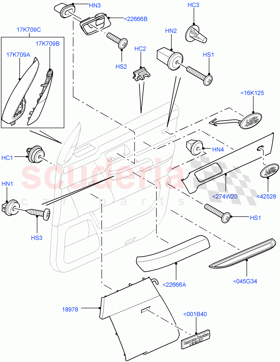 Front Door Trim Installation ((V) TO9A999999) of Land Rover Land Rover Range Rover Sport (2005-2009) [3.6 V8 32V DOHC EFI Diesel]
