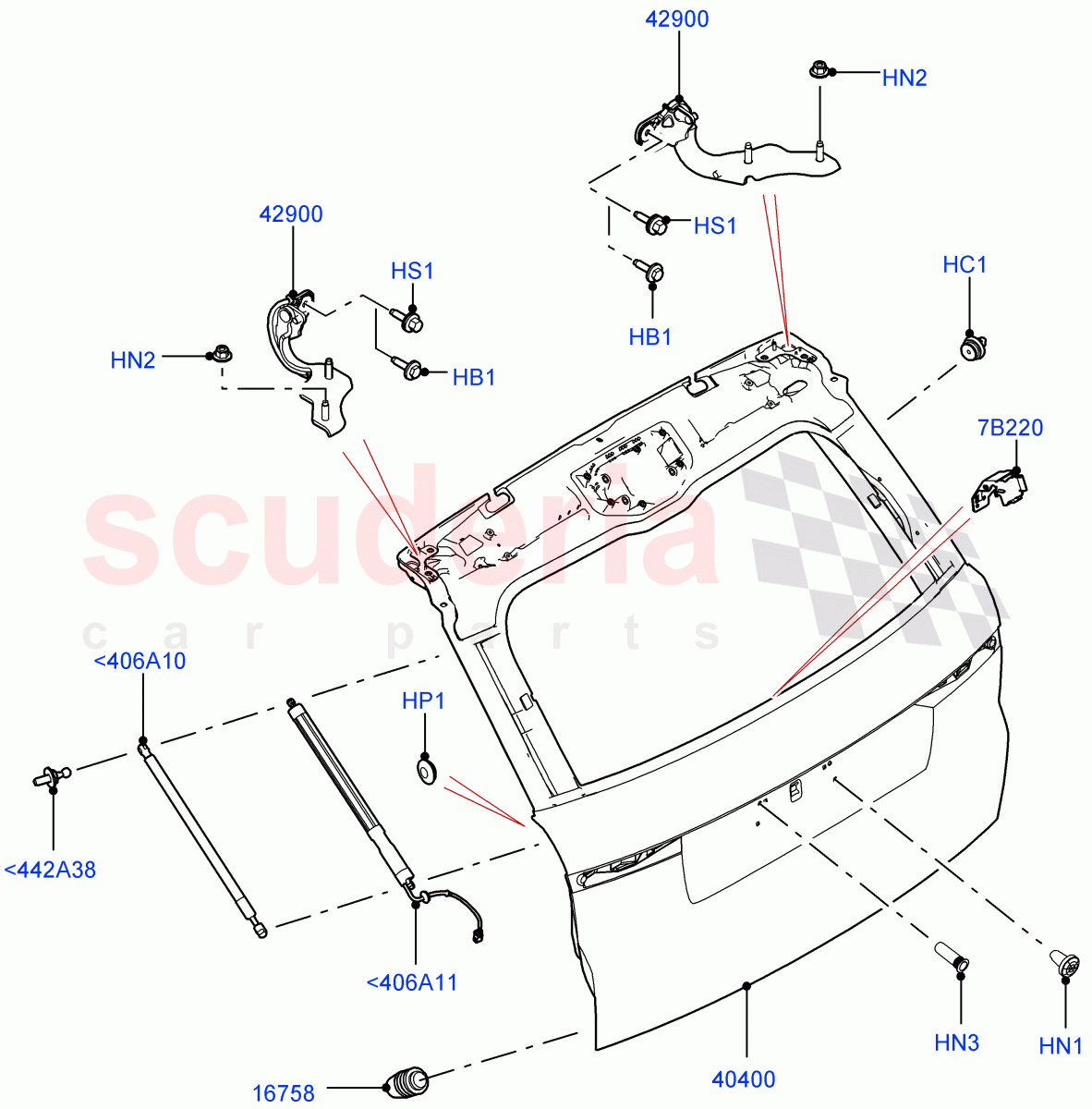 Luggage Compartment Door (Door And Fixings) of Land Rover Land Rover Range Rover Sport (2014+) [4.4 DOHC Diesel V8 DITC]
