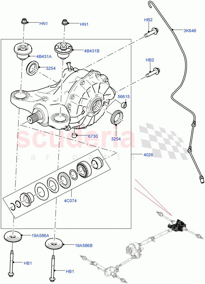 Rear Axle (Nitra Plant Build) (Rear Axle Open Style Differential) ((V) FROMM2000001) of Land Rover Land Rover Discovery 5 (2017+) [2.0 Turbo Petrol AJ200P]