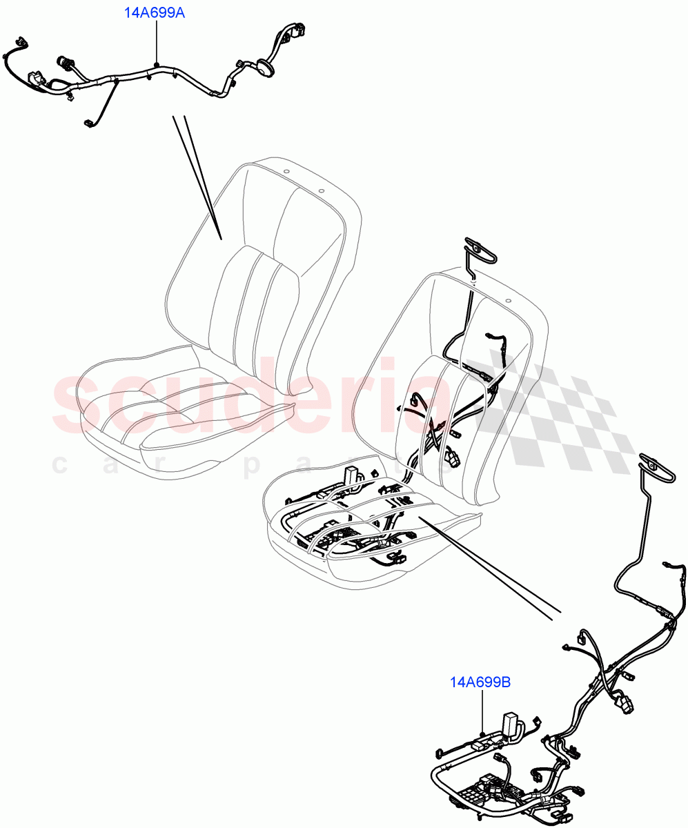 Wiring - Seats (Front Seats) ((V) FROMAA313069) of Land Rover Land Rover Range Rover (2010-2012) [5.0 OHC SGDI SC V8 Petrol]