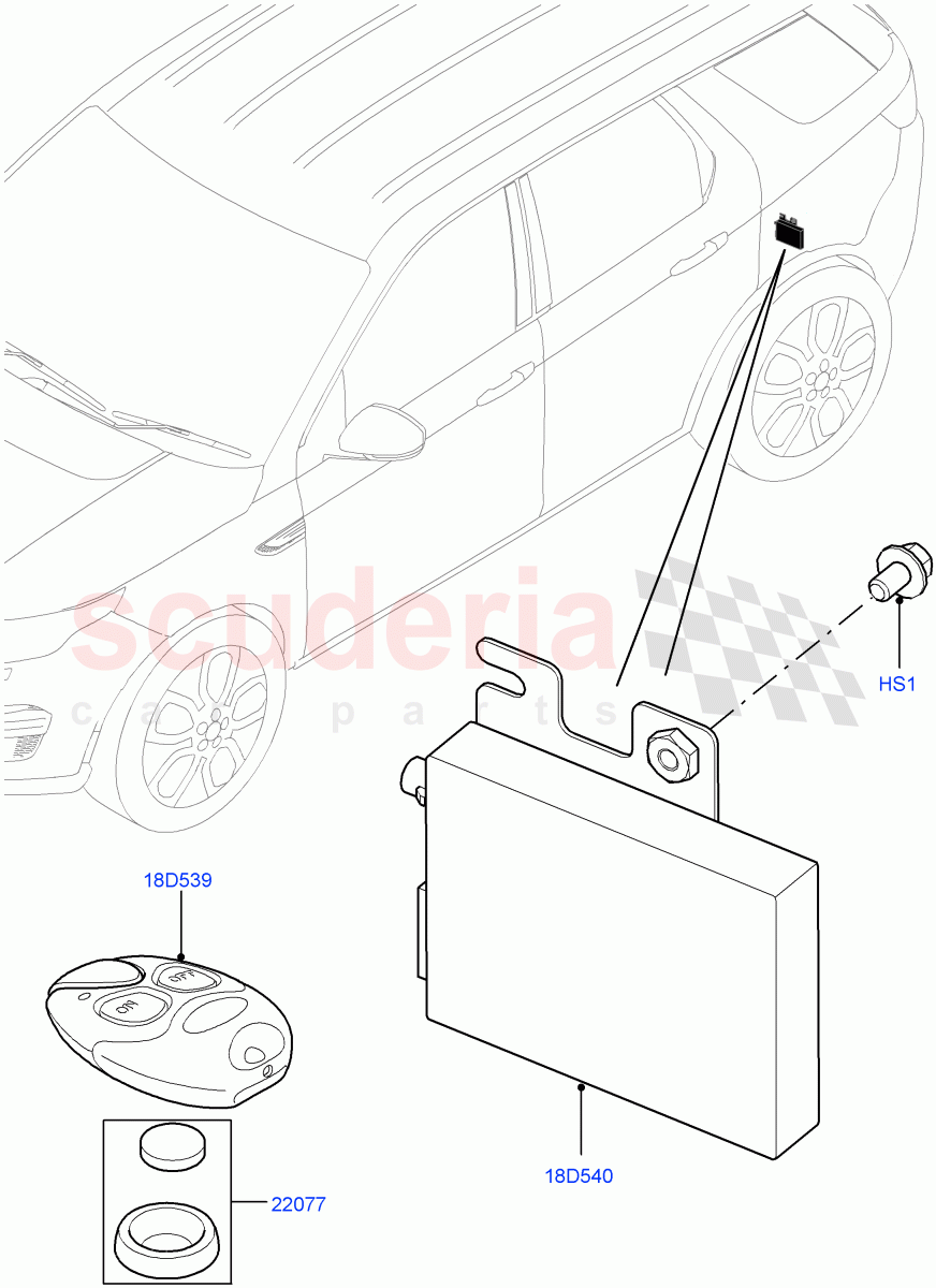 Auxiliary Fuel Fired Pre-Heater (Remote Controller) (Halewood (UK), Fuel Fired Heater With Park Heat, Fuel Heater W/Pk Heat With Remote) of Land Rover Land Rover Discovery Sport (2015+) [2.2 Single Turbo Diesel]