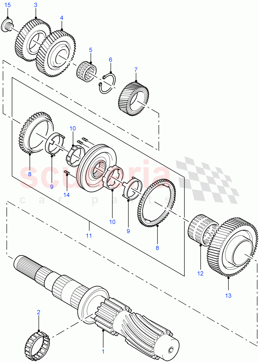 Output Shaft 2 ((V) FROM7A000001) of Land Rover Land Rover Defender (2007-2016)