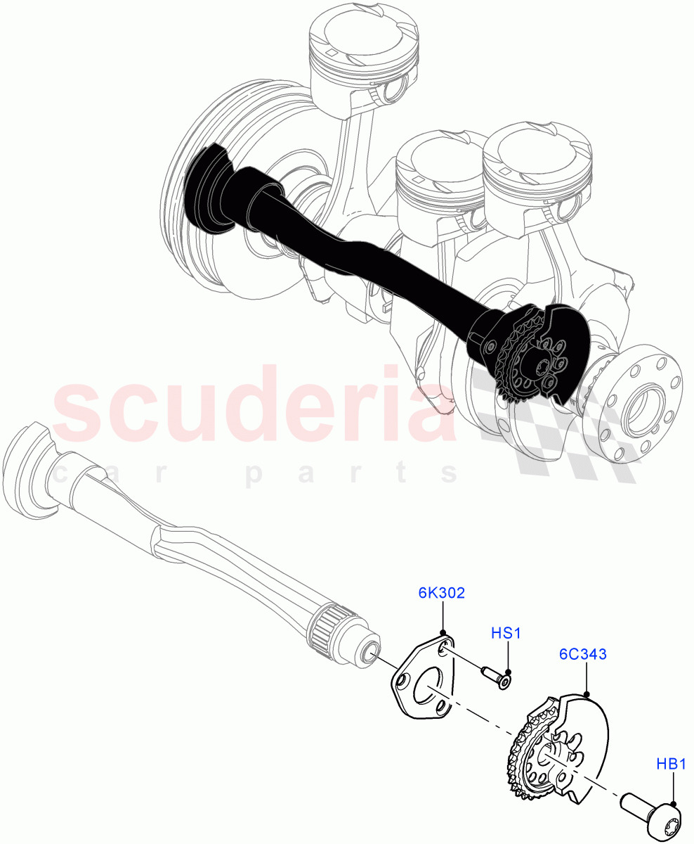 Balance Shafts And Drive (1.5L AJ20P3 Petrol High PHEV, Halewood (UK), 1.5L AJ20P3 Petrol High) ((V) FROMLH000001) of Land Rover Land Rover Discovery Sport (2015+) [1.5 I3 Turbo Petrol AJ20P3]