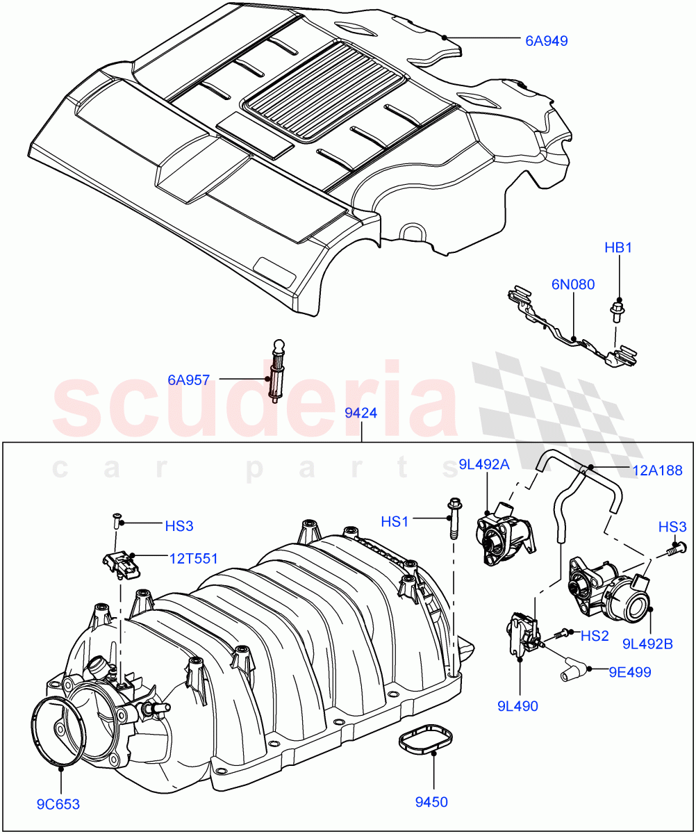 Inlet Manifold (5.0L OHC SGDI NA V8 Petrol - AJ133) of Land Rover Land Rover Range Rover (2012-2021) [5.0 OHC SGDI NA V8 Petrol]