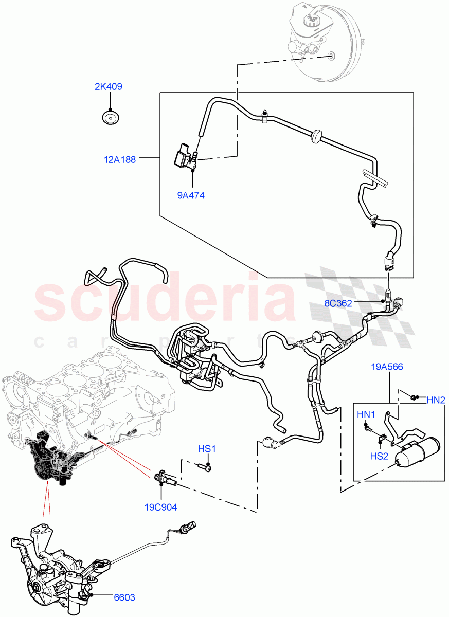 Vacuum Control And Air Injection (2.0L I4 DSL HIGH DOHC AJ200, RHD) of Land Rover Land Rover Range Rover Velar (2017+) [2.0 Turbo Diesel]